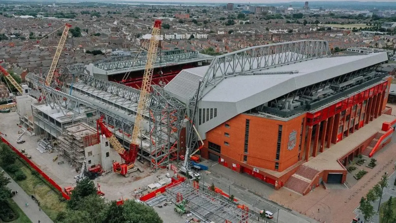 Liverpool Anfield Redevelopment, New Capacity Premier League Rank